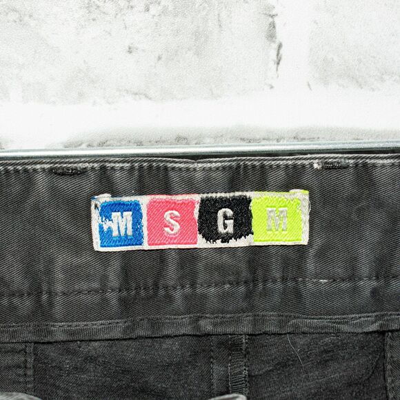 MSGM Cropped Cargo Pants Gray Cotton Made in Italy Size 54 - Picture 2 of 12